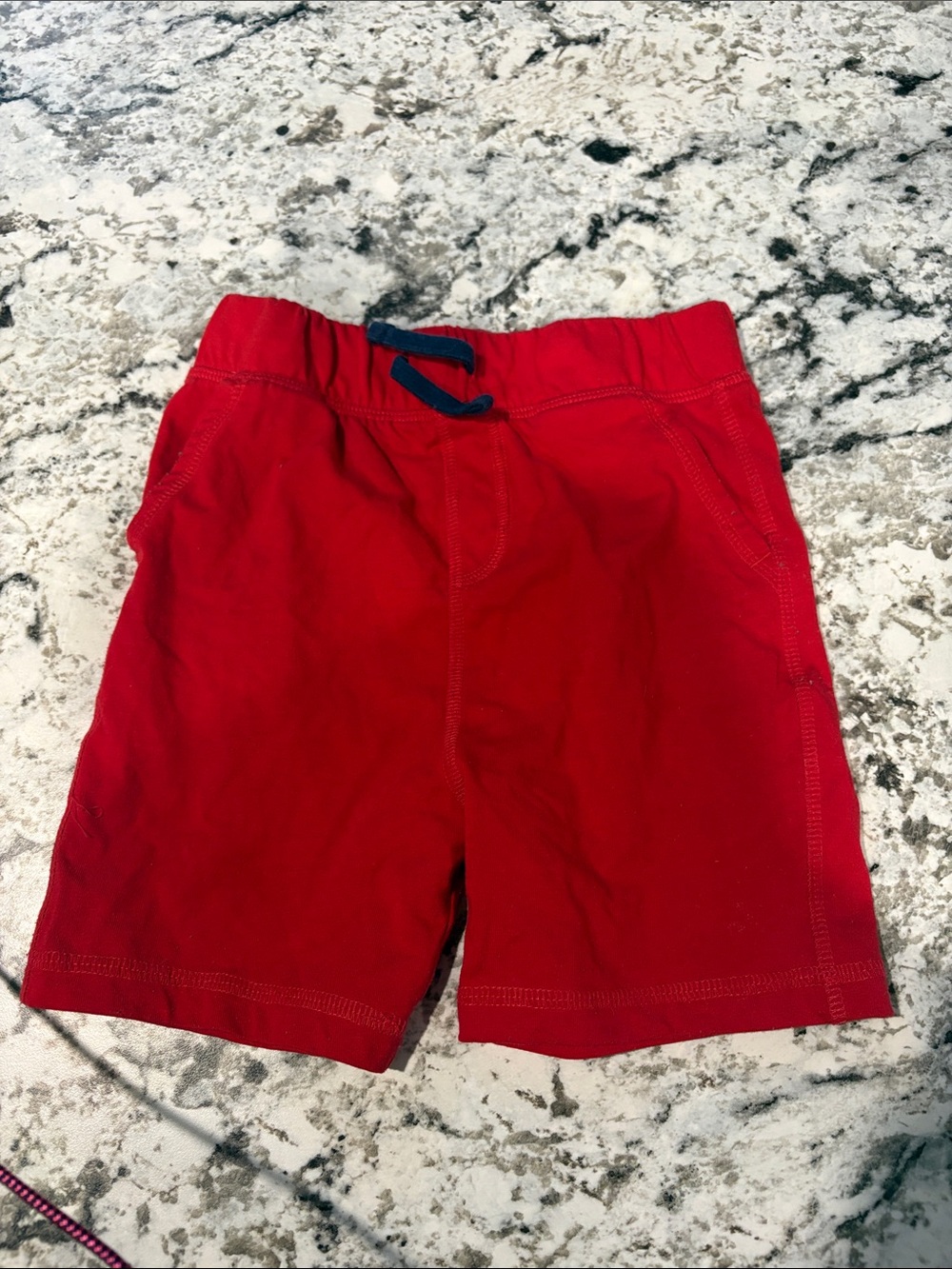 Kids Red Pull-On Shorts with Drawstring